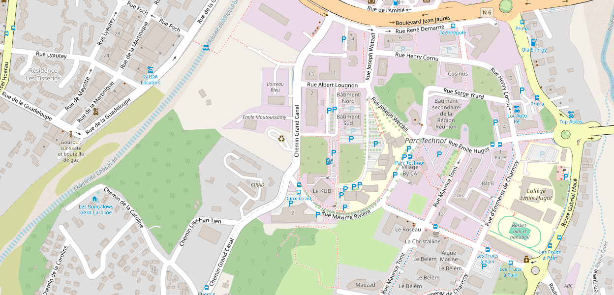 Plan d'accès : La Technopole, 11 chemin Grand Canal, 97490 Sainte-Clotilde